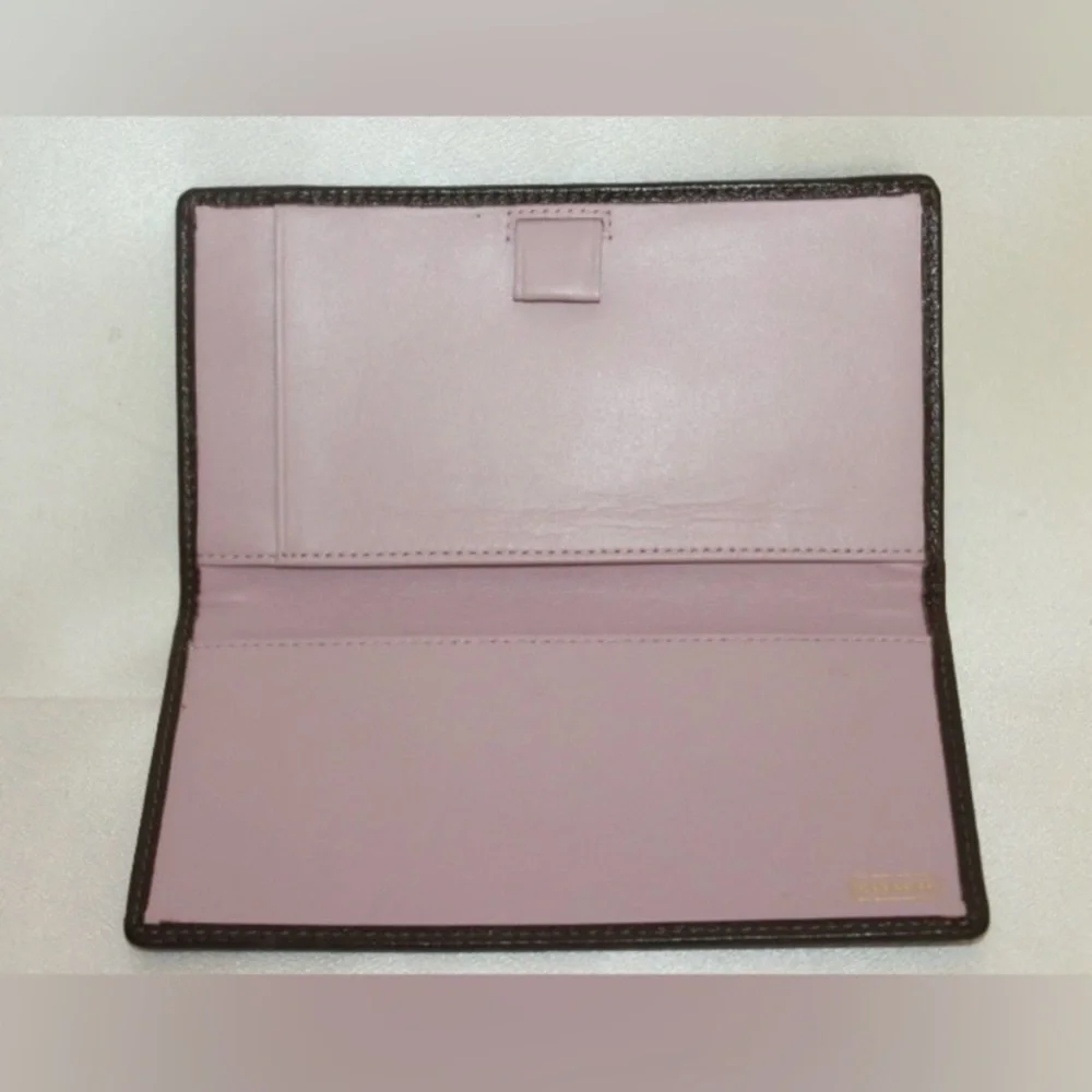 Coach lilac and black and silver Leather Card Holder